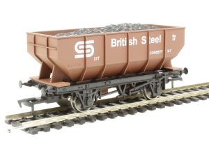 DAPOL 4F-034-100 BRITSH STEEL BROWN HOPPER WAGON WITH LOAD