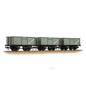 BACHMANN 37-265 BR 16T STEEL MINERAL TOP FLAT DOOR 3 WAGON PACK BR GREY
