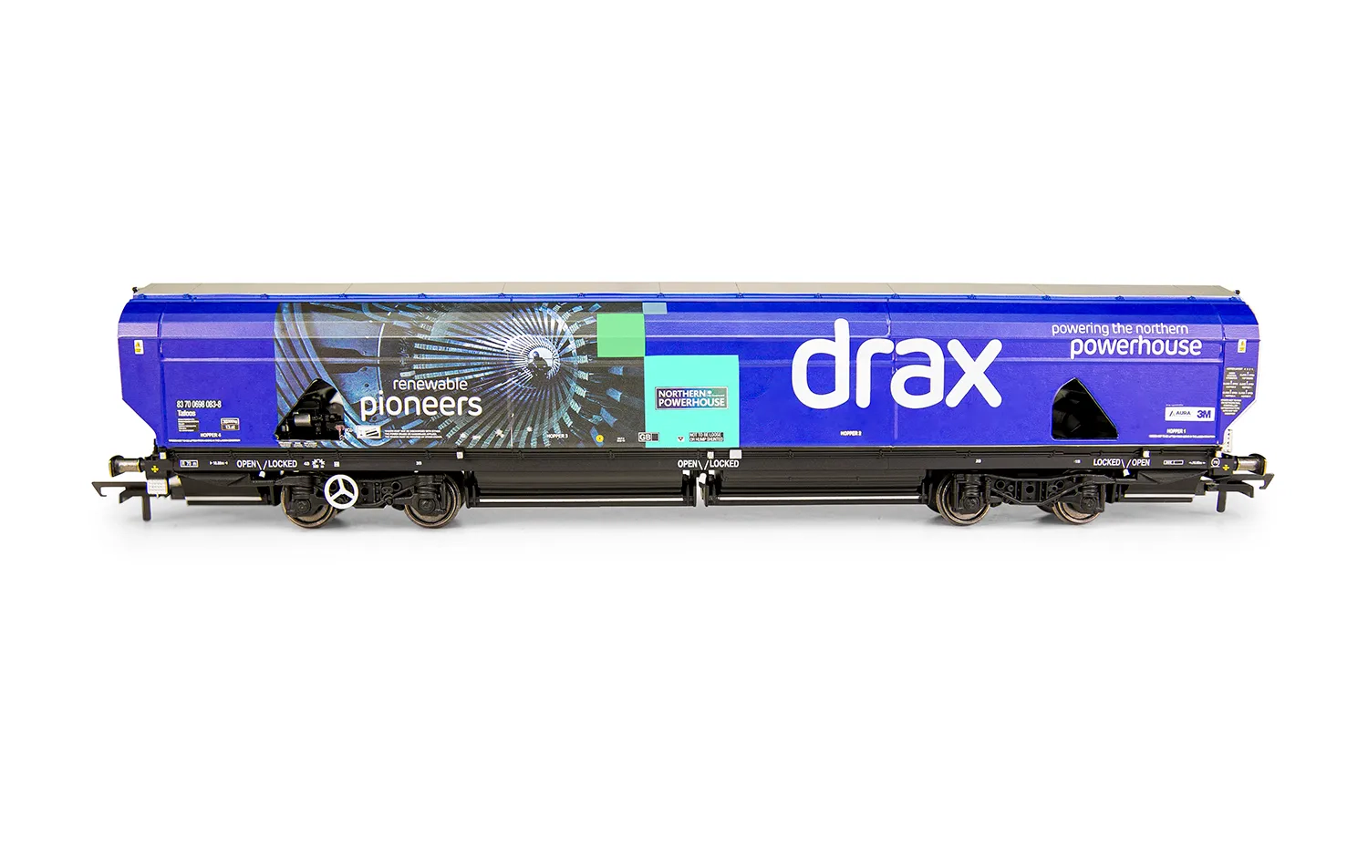 HORNBY R60177A DRAX BIOMASS WAGON PACK, 83700698083-8 & 83700698158-8 - Image 6