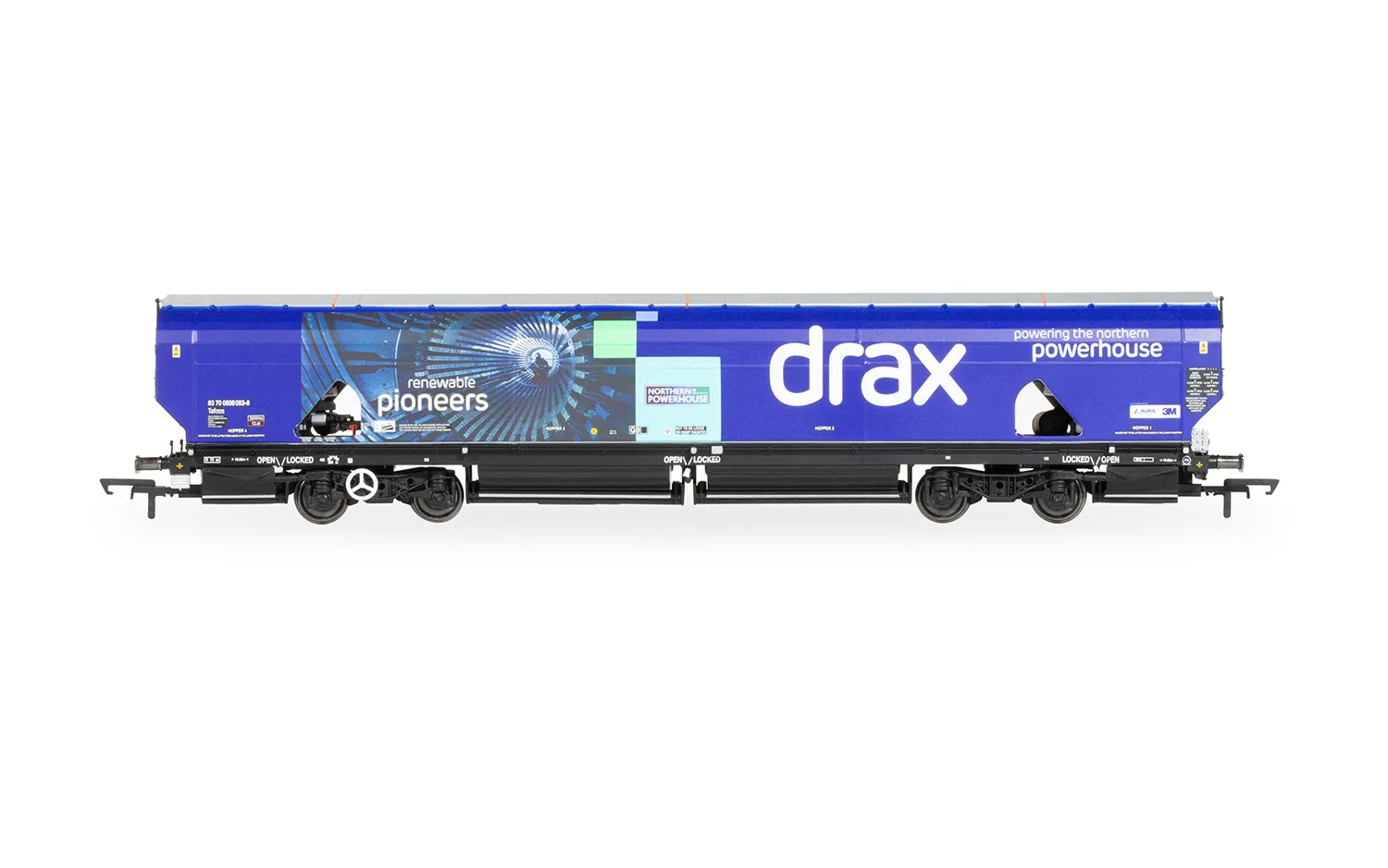HORNBY R60177A DRAX BIOMASS WAGON PACK, 83700698083-8 & 83700698158-8 - Image 5