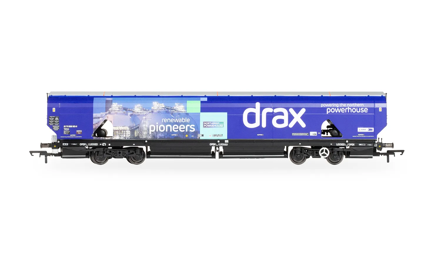 HORNBY R60177A DRAX BIOMASS WAGON PACK, 83700698083-8 & 83700698158-8 - Image 4