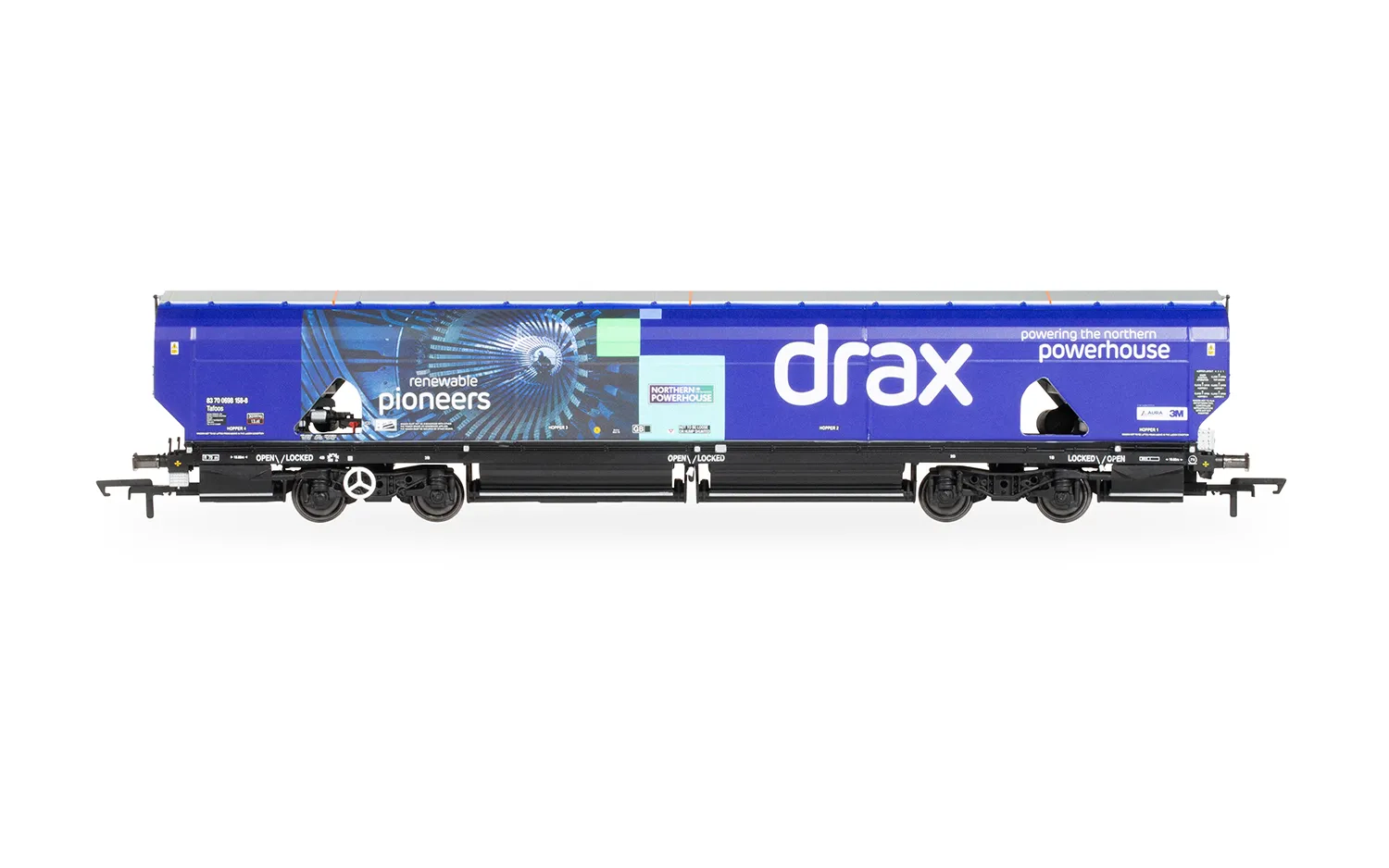 HORNBY R60177A DRAX BIOMASS WAGON PACK, 83700698083-8 & 83700698158-8 - Image 3