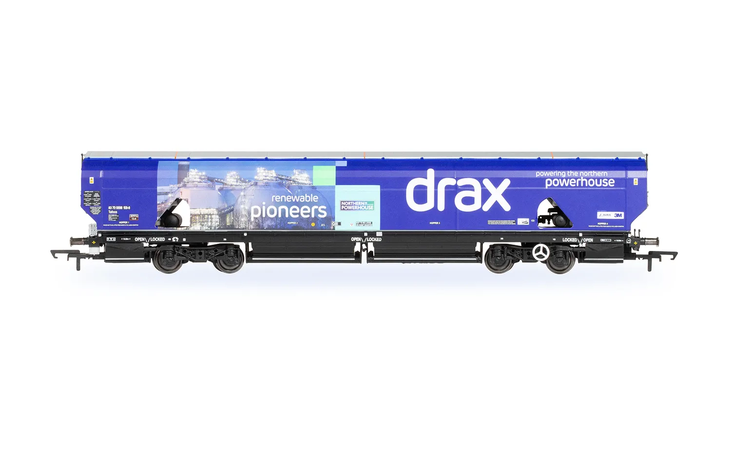 HORNBY R60177A DRAX BIOMASS WAGON PACK, 83700698083-8 & 83700698158-8 - Image 2