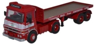 Oxford Diecast 76LV002 (special) ERF LV Flatbed Trailer Carnation