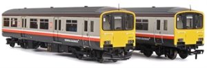 CLASS 150/1 2 CAR DMU 150133 IN REGIONAL RAILWAYS GMPTE GREY AND BLUE SOUND FITTED