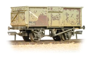 16 Ton Steel Mineral Wagon BR Grey Top flap doors Weathered